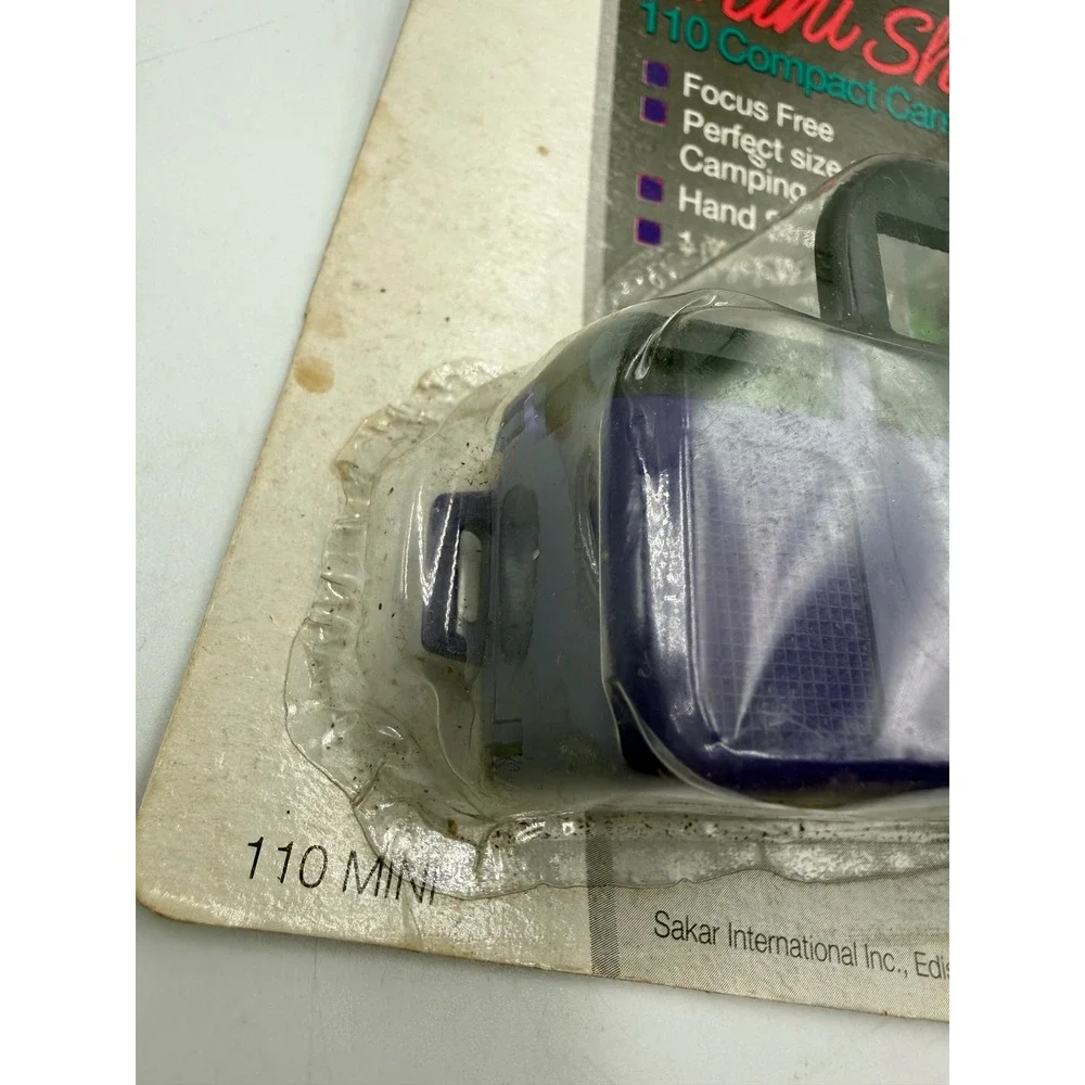 Sakar Mini Shot 110 Compact Camera Purple Vintage New Old‎ Stock Focus Free